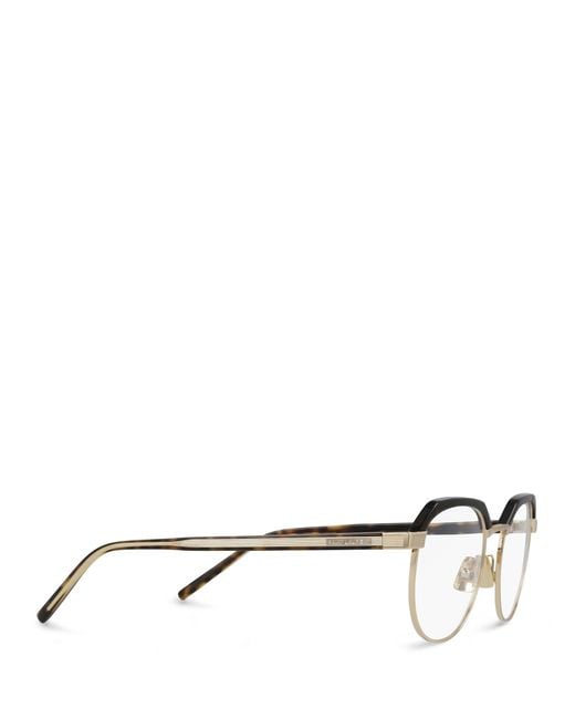 Saint Laurent White Eyewear Round Frame Glasses