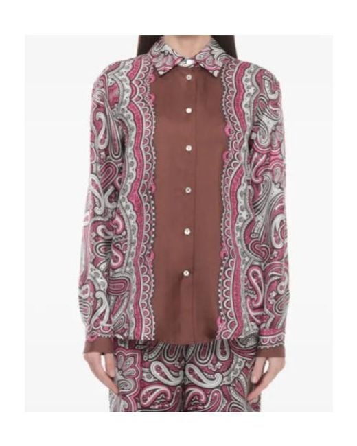 P.A.R.O.S.H. Multicolor Silk Paisley-Print Long-Sleeve Shirt