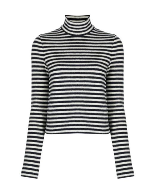 Jil Sander Black Logo-Patch Striped Wool Jumper