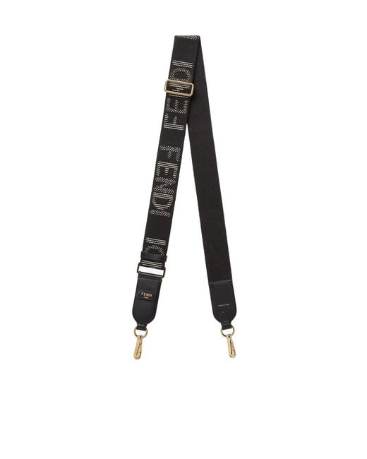 Fendi White Denim-Effect Ff Jacquard Shoulder Strap