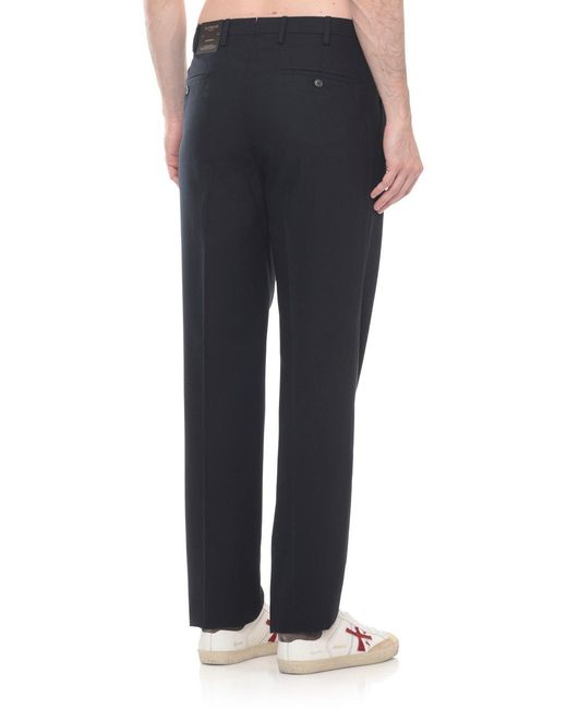 Incotex Blue Pleated Straight-Leg Pants for men