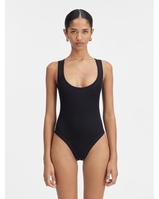 Jacquemus Black Ribbed Sleeveless Bodysuit