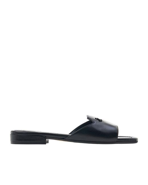 Jimmy Choo Blue Square-Toe Flat Sandals