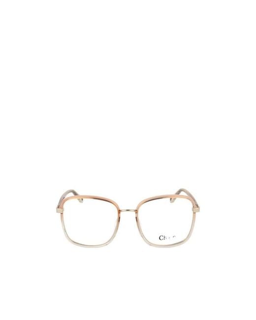 Chloé White Chloé Eyewear Square Frame Glasses