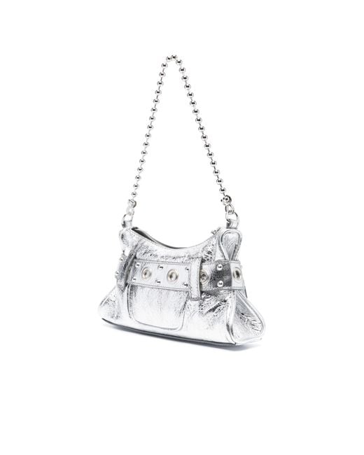 DSquared² White Gothic Logo-Plaque Zipped Clutch Bag