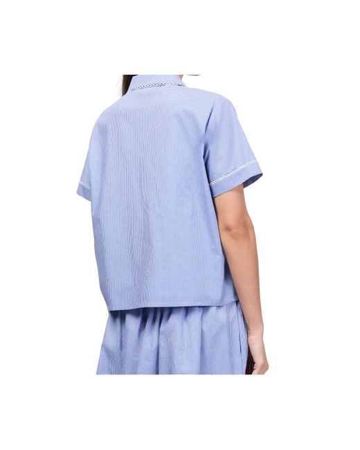 Miu Miu Blue Shirt With Peter Pan Collar
