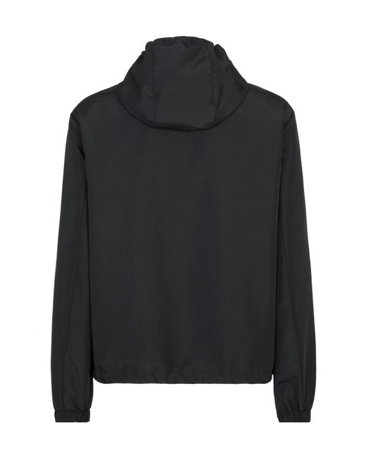 Fendi Black Ff Hooded Drawstring Jacket for men