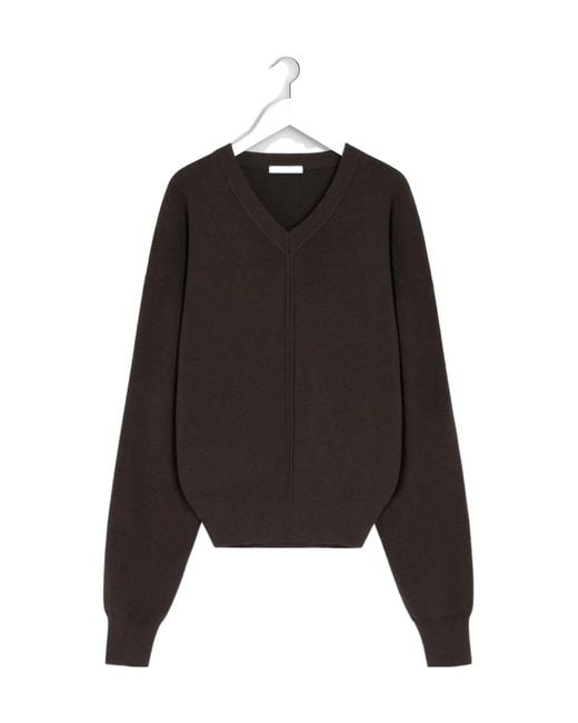 Lemaire Black V-Neck Jumper for men