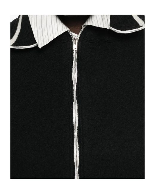 Maison Margiela Black Long Sleeve High-Neck Cardigan for men