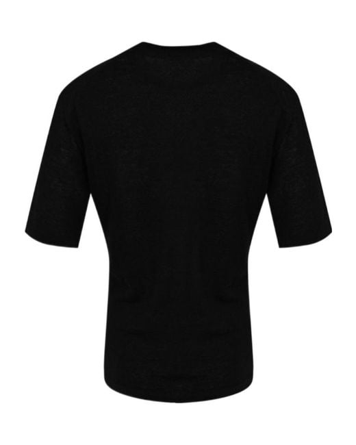 Roberto Collina Brown Sheer Short-Sleeve Knitted Top for men