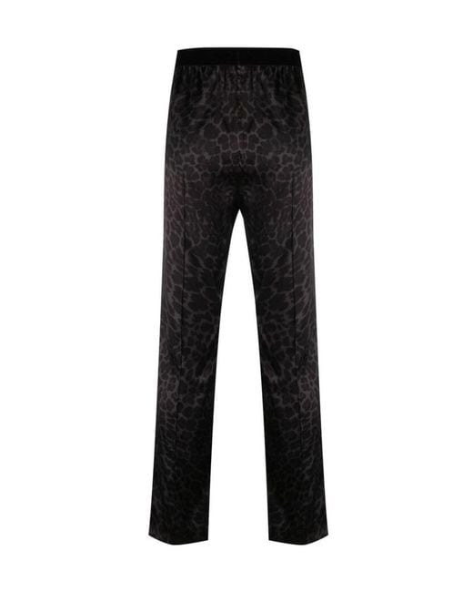 Tom Ford Black Leopard-Printed Stretched Pajama Trousers for men