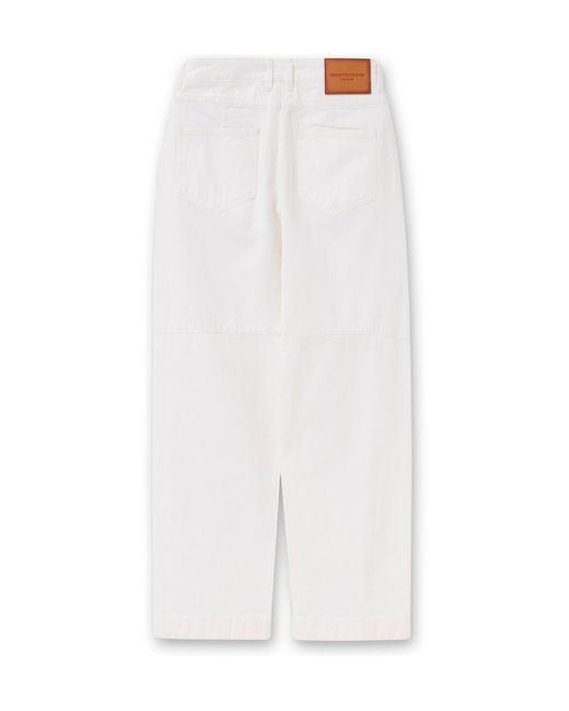 Wooyoungmi White Logo-Patch Panelled Trousers