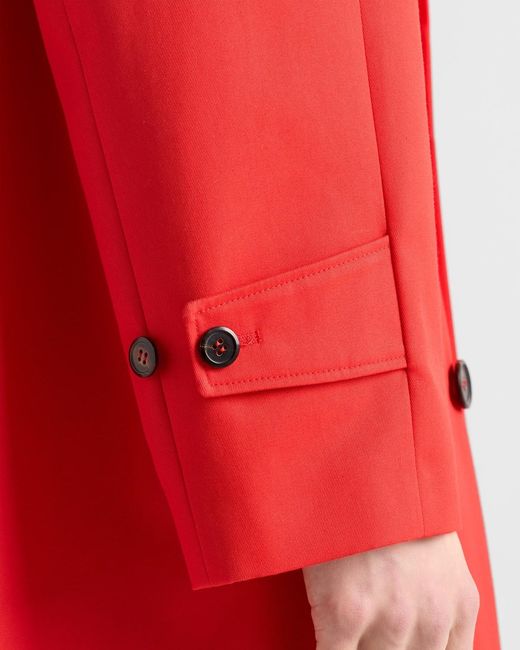 Prada Red Technical Gabardine Coat for men