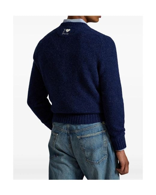 Polo Ralph Lauren Blue Authentic Logo Knit Jumper for men