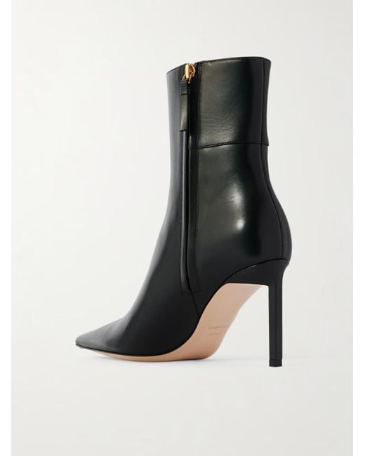 Tom Ford Black Zip-Up Ankle Boots