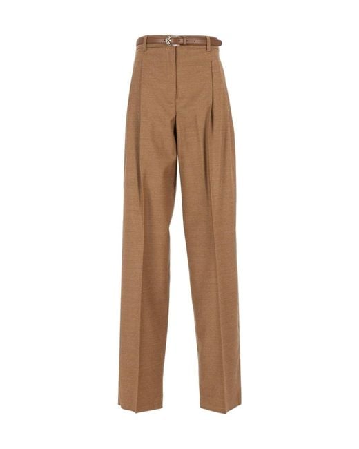 Max Mara Natural Studio Lago Belted Pleated Pants