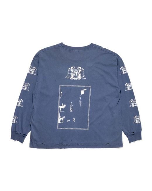 Enfants Riches Deprimes Blue Enfants Riches Déprimés Long-Sleeved Distressed T-Shirt for men