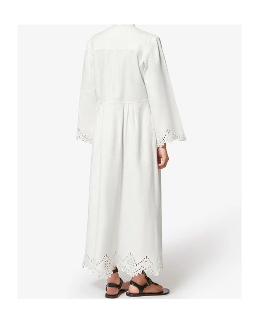 Isabel Marant White Isabel Marant Étoile Tianny Long Sleeve Midi Dress