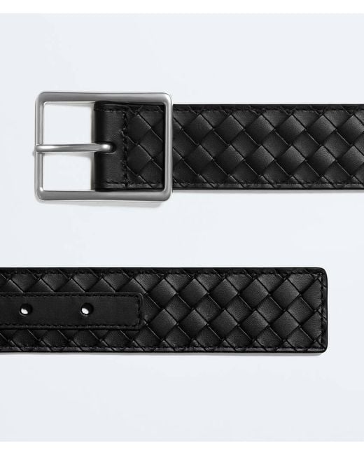 Bottega Veneta Black Intrecciato Piccolo Belt for men