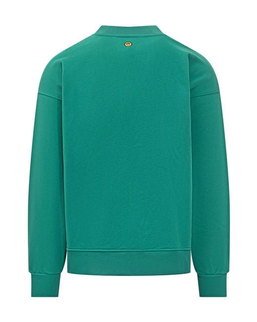 Barrow Green Teddy Print Sweatshirt for men