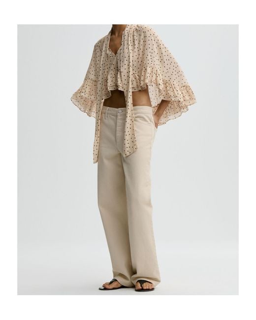By Malene Birger Natural Ruffled Polka-Dot Jacket