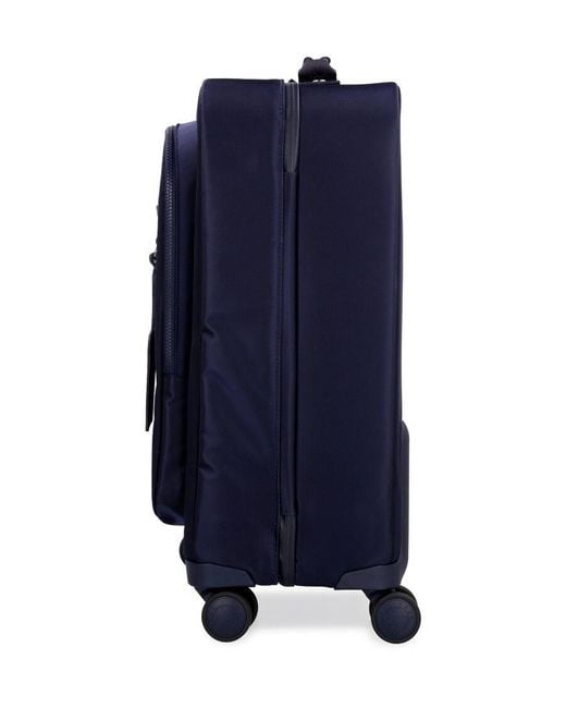 Longchamp Blue Wheeled Leather-Trimmed Troley for men
