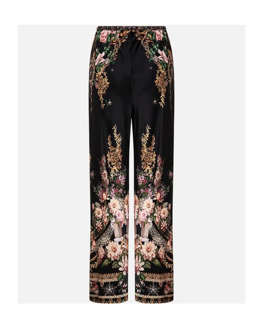 Camilla Black Strap-Up Casual Pants