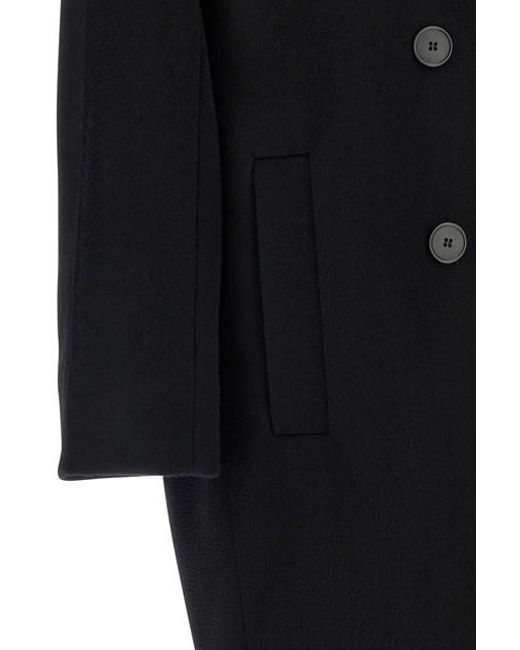 Max Mara Black Studio Agenda Double-Breasted Long Coat