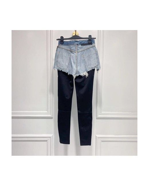 Unravel Project Black Reverse Short Cotton Leggings