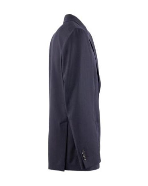 Lardini Blue Single-Breasted Wool Jacket for men