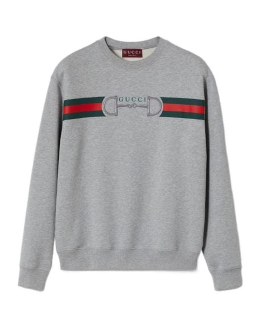 Gucci Gray Crew Neck Sweatshirt for men