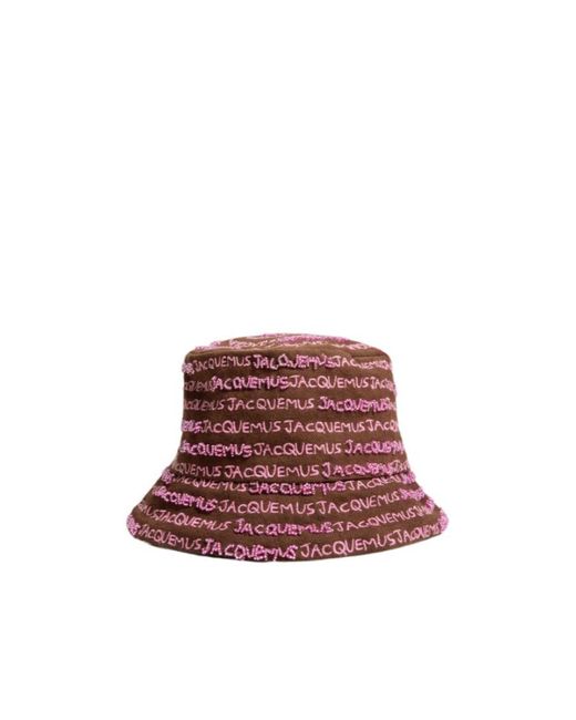 Jacquemus Red Cappelli Uomo Cotone Marrone/Rosa for men
