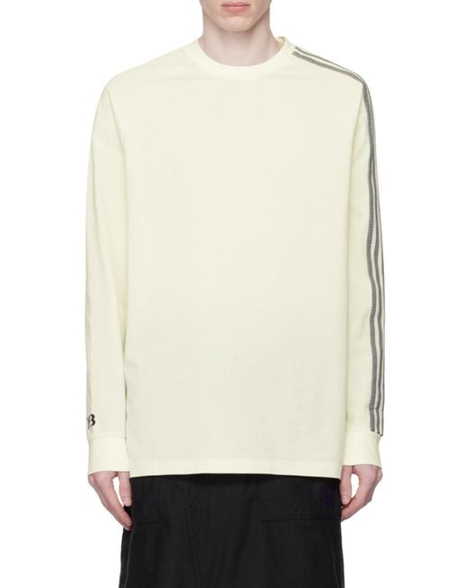 Y-3 Natural 3-Stripes Long-Sleeved T-Shirt for men