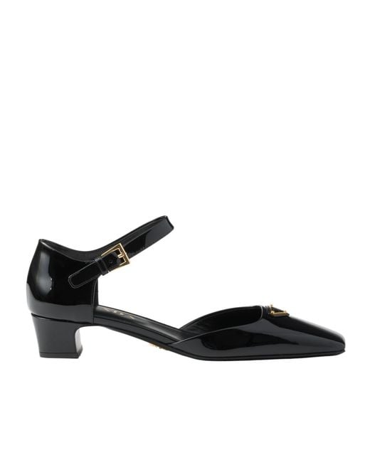 Prada Black Square-Toe Pumps