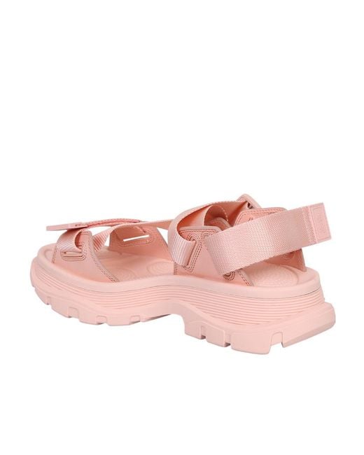 McQueen Pink Tread Strapped Sandals