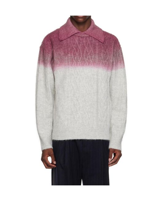 Adererror Gray Gradient Knitted Sweater for men