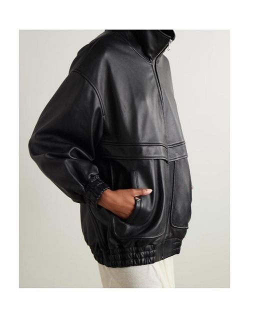 Nour Hammour Black Long-Sleeved Leather Jacket