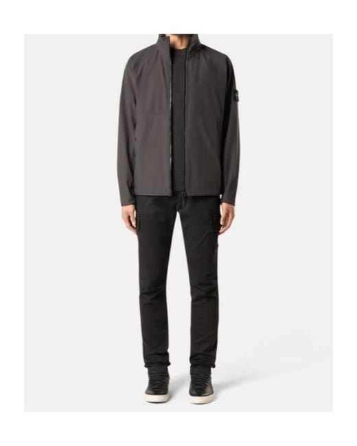 Stone Island Gray High-Neck Zipped Jacket for men