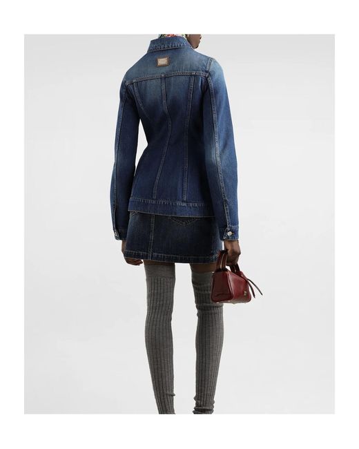 Dolce & Gabbana Blue Fitted Waist Denim Jacket
