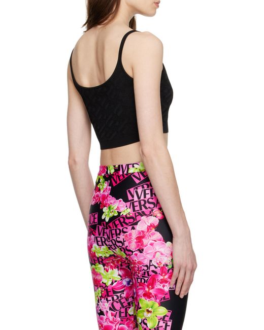 Versace Black Medusa Plaque Cropped Knitted Top