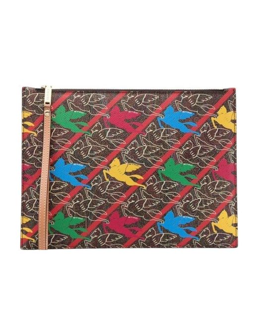 Etro Red Printed Clutch