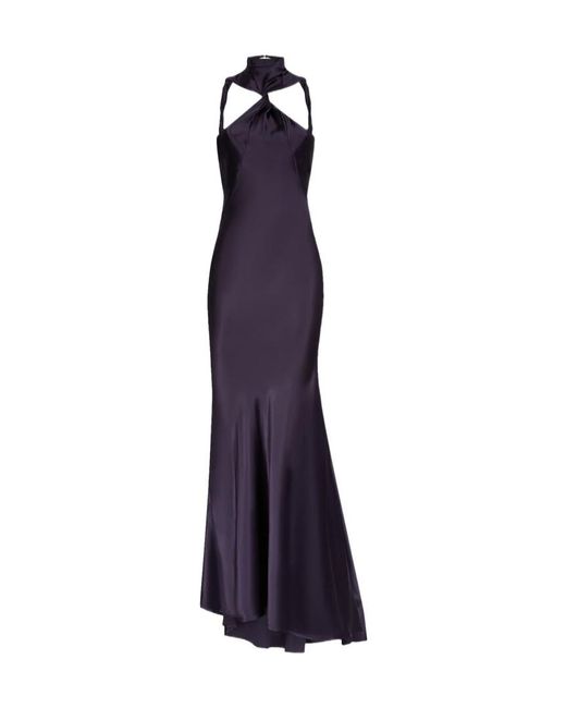The Attico Purple The Satin Long Dress