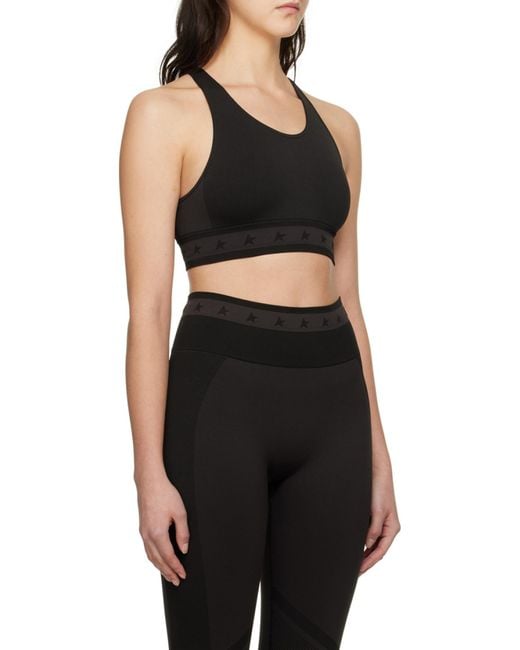 Golden Goose Deluxe Brand Black Logo Waistband Sports Bra