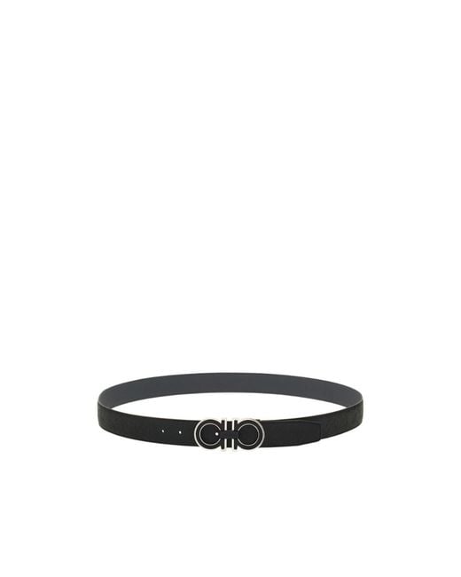 Ferragamo White Reversible And Adjustable Gancini Belt for men