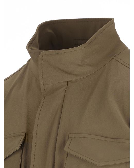 Herno Green High Neck Field Jacket for men