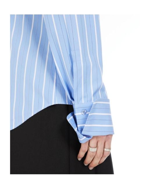 Sportmax Blue Striped Popeline Shirt