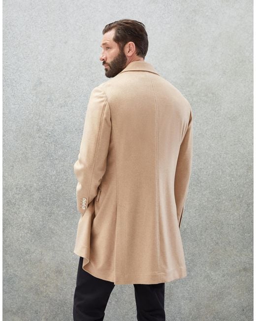 Brunello Cucinelli Natural Single-Breasted Cashmere-Blend Coat for men