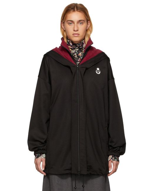 Isabel Marant Black Logo-Print Hooded Jacket