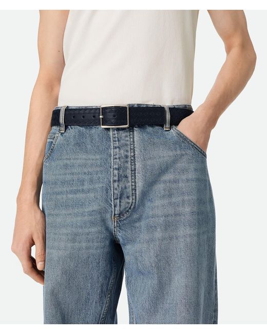 Bottega Veneta Blue Intrecciato Piccolo Belt for men