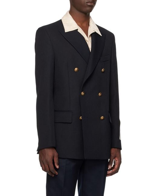 Golden Goose Deluxe Brand Blue Double-Breasted Dave Blazer for men